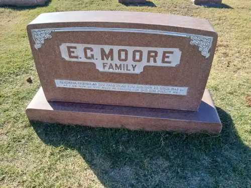 E.G. Moore granite headstone after professional cleaning and restoration